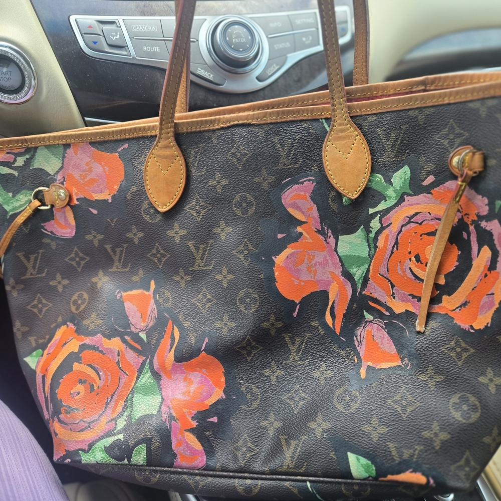 Louis Vuitton Floral Tote - Brown and Orange